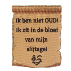 Embleem Ik ben niet oud........