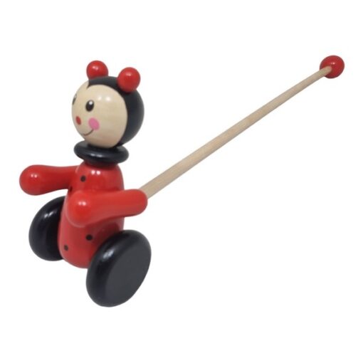 Houten duwstok Lieveheersbeestje
