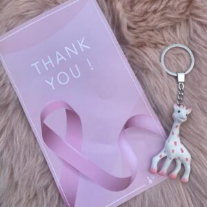 Sophie de Giraf Pink Ribbon Sleutelhanger