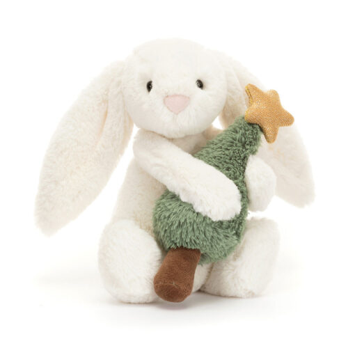 Jellycat Bashful Bunny Little with Christmas Tree