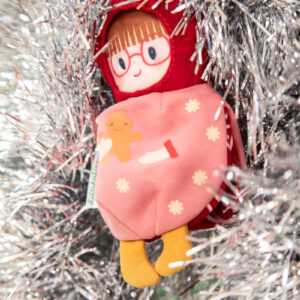 Lilliputiens omkeerbare kerstelf en bal rood