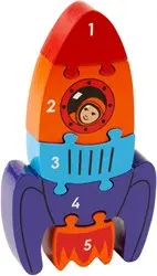 Fairtrade houten puzzel Raket